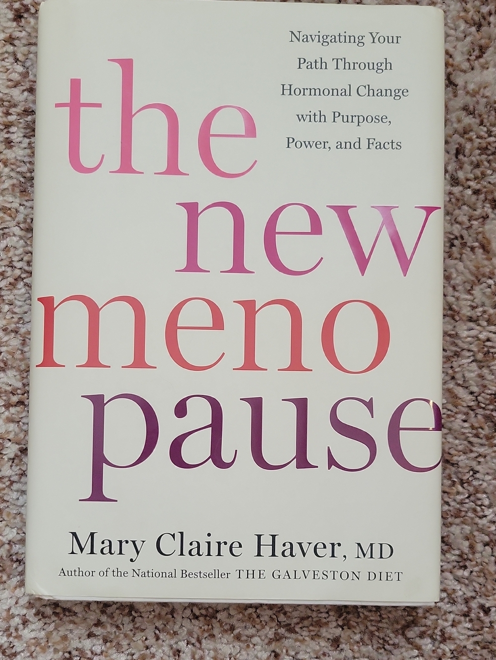 The New Menopause - White Book Cover with Pink & Purple Text